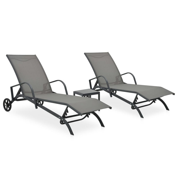 Set of 2 grey sun 2024 loungers